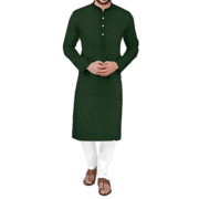 Independence Day Special Men’s Green Kameez & White Shalwar Unstitched