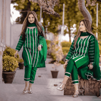 Elegance in Lace: 14 August Independence Day 2 Pcs Dress