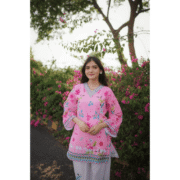 Rosy Pink Printed Swiss Lawn Co-Ord Set